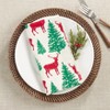 Saro Lifestyle Deer and Christmas Trees Cotton Table Napkins (Set of 4) - 4 of 4