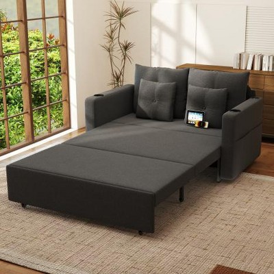 Gericco 56" Sofa Bed,  3 in 1 Convertible Full Size Loveseat Sleeper Sofa Couch Bed, Sleeper Sofa Bed, Comfy Pull Out Sofa Bed