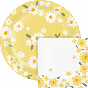 Creative Converting Sweet Daisy Plates and Napkins Set 8ct - 1 of 4
