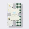 Fitted Jersey Crib Sheet -Floral Gingham Green - 2pk - Cloud Island™ - 4 of 4