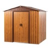 Metal storage shed, large garden shed, outdoor utility shed with metal floor base, lockable sliding door, and perforated vent - 2 of 4