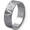Pompeii3 Mens 10k Black Gold 6mm Brushed Wave Ring Mens Wedding Band - 2 of 4