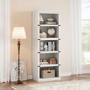 5 Tier Bookcase, Farmhouse Book Shelf with Storage, 67.4 Inch Tall Open Display Bookshelves - 1 of 4
