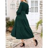 Coolmee Women's Summer Floral Maxi Dress Casual Wrap V Neck Long Sleeve Tie Waist Ruffle Boho Flowy Long Dresses - 4 of 4