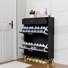 32"Shoe Storage Cabinet for Entryway, Free Standing Shoe Organizer with 2 Flip Drawers,White - 4 of 4