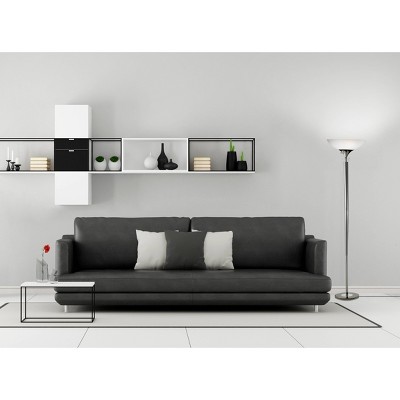 Metropolis 71.5" Black Nickel Torchiere Floor Lamp