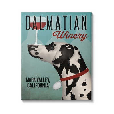 Stupell Industries Vintage Dalmatian Winery Canvas Wall Art