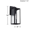 John Timberland Titan Modern Outdoor Wall Light Fixtures Set of 2 Mystic Black Dusk to Dawn 14" Clear Glass for Post Exterior Barn Deck - 4 of 4