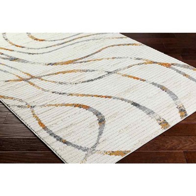 Nakeia Light Beige and Gray Synthetic Rectangular Area Rug 2' x 2'11"