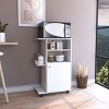 GlasFlength Kitchen Carts and Islands Rolling Kitchen Table Storage Island Mobile Buffet Server Table for Dining Room, White, 14.96"*23.6"*38.58" - 2 of 4