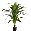 Artificial Plant, 47" Tall, Dracaena Tree, Indoor, Faux, Fake, Floor, Greenery, Potted, Real Touch, Decorative, Green Leaves, Black Pot - 3 of 4