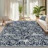 Modern Botanical Printed Carpet, Foldable Washable Rug with Non Slip Rubber Backing - 2 of 4