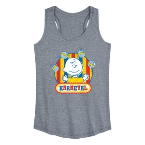 Women's - Peanuts - Charlie Brown Karneval Graphic Racerback Tank - 1 of 4