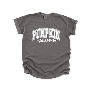 Simply Sage Market Women's Pumpkin Season Bold Short Sleeve Garment Dyed Tee - 1 of 4