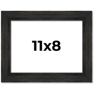 PosterPalooza | 11x8 Wide Barnwood Picture Frame, UV Acrylic, 6 Finishes - Grey, Brown, White, and Black - 1 of 4