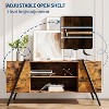 TV Stand with Slanted Metal Legs, Industrial Media Console with Adjustable Open Shelves, Wooden Entertainment Center Television Stand - 4 of 4
