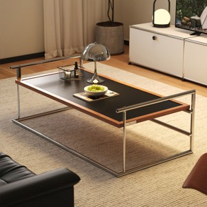 Coffee Table Modern with Flip Top and Stainless Steel Frame for Living Room 48.43in-3irtyhousy - 1 of 4