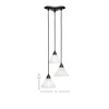 Toltec Lighting Europa 3 - Light Pendant in  Dark Granite with 7" Gold Ice Shade - 2 of 2