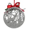 Northlight 2-D Glitter Reindeer Family Silhouette Christmas Ornament Disc - 4.5" - Silver - 4 of 4
