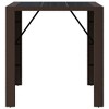 vidaXL Modern Bar Table with Glass Top, Weather-Resistant PE Rattan, Powder-Coated Steel Frame, Brown 41.3"x31.5"x43.3", Outdoor Patio Furniture - 3 of 4