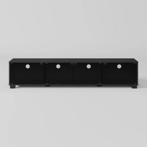 CorLiving Bromley TV Stand for TVs up to 85" Black: Modern Laminated Media Console with Metal Hardware - 1 of 4