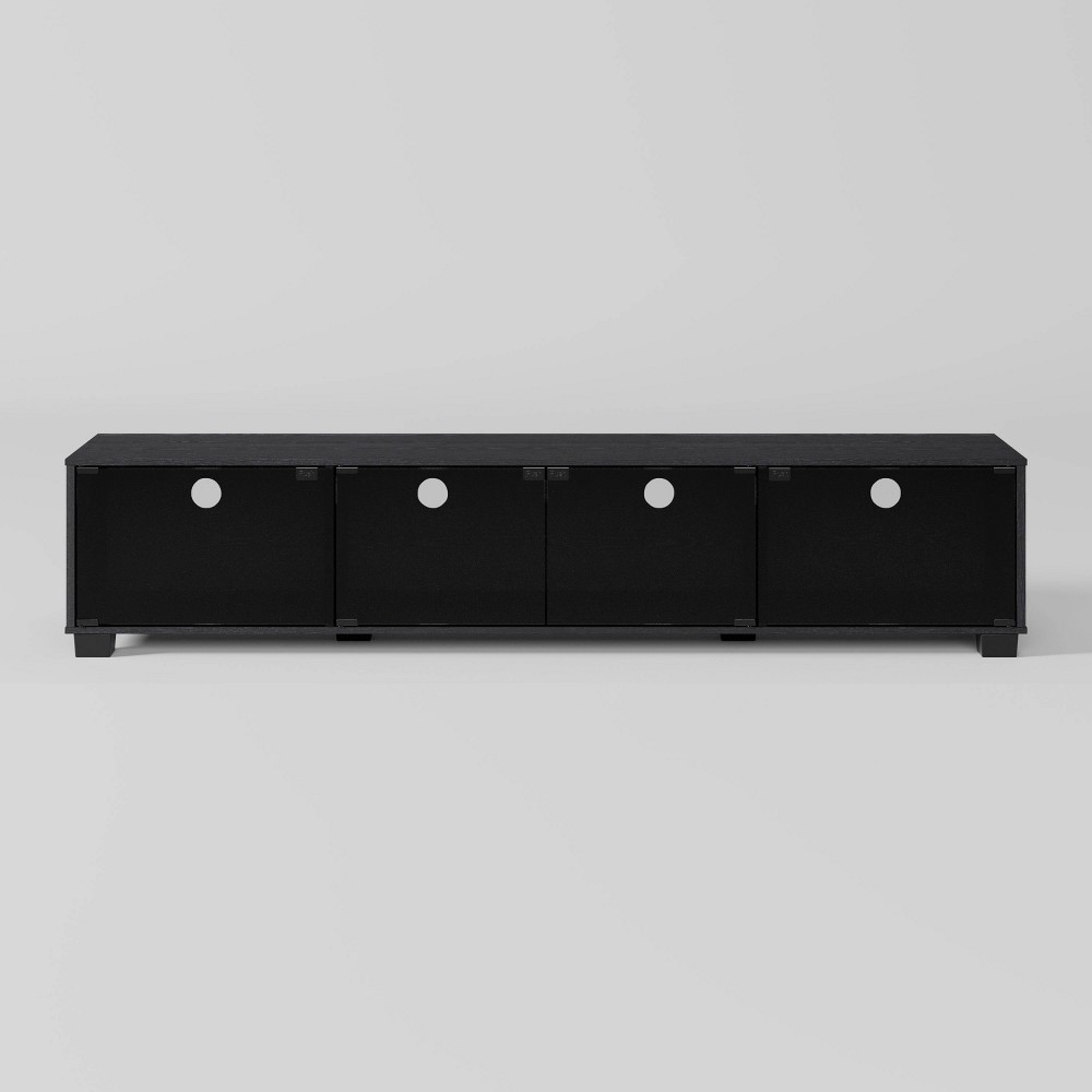 Photos - Display Cabinet / Bookcase CorLiving Bromley TV Stand for TVs up to 85" Black: Modern Laminated Media Console with Metal Hardware 