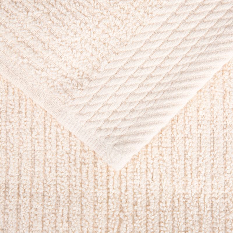 Hastings Home Ribbed Cotton Towel Set - 10-Pcs, Bone, 3 of 6