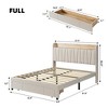 Full/Queen Size Upholstered Bed Frame with Storage Headboard and Charging Station, Platform Bed Frame with Drawers - 3 of 4