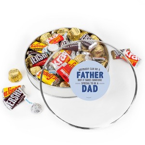 Father's Day Chocolate Gift Tin - Plastic Tin with Candy Hershey's Kisses, Hershey's Miniatures & Reese's Peanut Butter Cups By Just Candy - Dad - 1 of 2