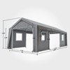 12'x20' Heavy Duty Carport Canopy, Portable Garage w/4 Roll-Up Doors, Waterproof Outdoor Storage Shed for Car Truck Boat, Gray - 2 of 4