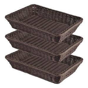 Aoibox 3-Piece Wicker Bread Basket Set, Woven Serving Basket for Restaurant, Bakery, Party, Hotel, Fruits, Vegetables, Snacks, Coffee - 1 of 4
