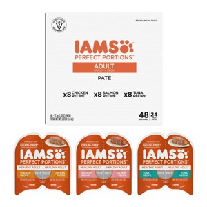 IAMS Perfect Portions Healthy Adult Pate Tuna, Chicken and Salmon Flavor Wet Cat Food - 1 of 4