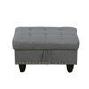 DOMETOUR 3-Piece Linen Sofa Set for Living Room (Sofa+Chaise+Ottoman) Gray - 4 of 4