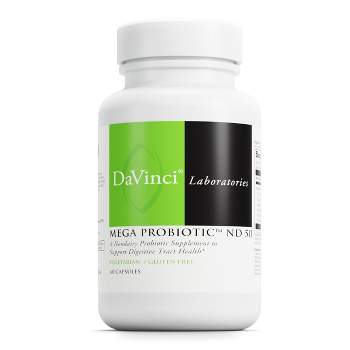 DaVinci Labs Mega Probiotic ND 50 - Non-Dairy Probiotic Supplement with Prebiotic to Support Digestive Health and Immune System - 60 Vegetarian Caps