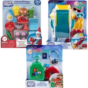 Elf on the Shelf Polar Props Bundle of 3, Cooking School, Travel & Beach Vacation Sets, Ages 3 and Up - 1 of 4