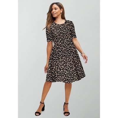 Jessica London Women's Plus Size Stretch Ponte Flare Dress
