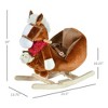 Ruvalino Baby Bouncers and Rockers Toddler Kid Chair Plush Rocking Horse Toy Puppets for Living Room, Brown, 23.5"*13.8"*19" - 3 of 4