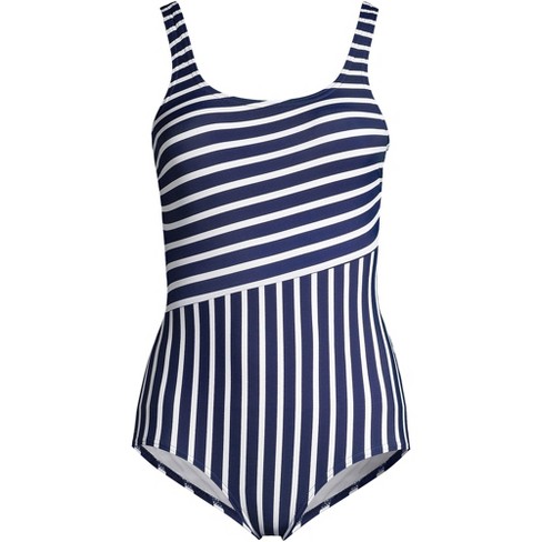 Lands' End Women's Long Slender Carmela Tummy Control Chlorine Resistant  Scoop Neck One Piece Swimsuit : Target