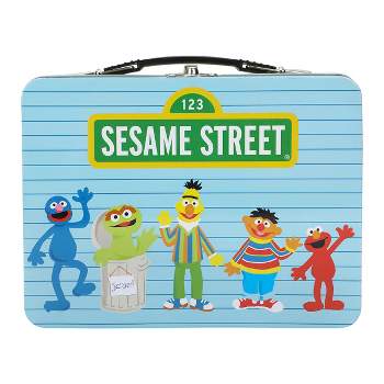 Sesame Street Neighborhood Characters Blue Tin Tote