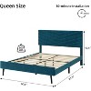 Acekool Velvet Upholstered Platform Bed Frame with Adjustable Headboard, Wood Slats, No Box Spring Needed, Easy Assembly, Noise-Free - 2 of 4