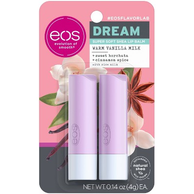 eos flavorlab Lip Balm Stick - Dream - Warm Vanilla Milk - 2pk/0.28oz