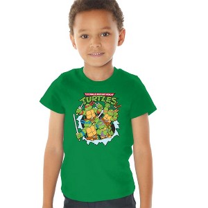 Toddler Boys' Teenage Mutant Ninja Turtles Retro Group Toddler Tee - 1 of 4