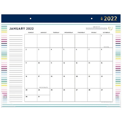 AT-A-GLANCE 2022 17" x 21.63" Monthly Calendar Simplified by Emily Ley Happy Stripe EL70-704-22