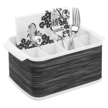 mDesign Plastic Cutlery Storage Organizer Caddy Bin