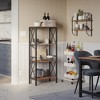 VASAGLE Standing Shelf Ladder Rack with 4 Open Shelves Bookshelf Kitchen Shelf for Kitchen Office Rustic Brown and Black - 3 of 4