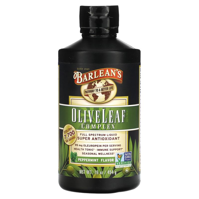Barlean's Olive Leaf Complex, Liquid, Herbal Supplements, 1 of 3