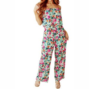 Women's Life of the Party Floral Jumpsuit - Savanna Jane - 1 of 4