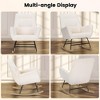 Baby Rocking Chair, Indoor Upholstered Rocking Chair with High Back Pulley Decorative Chair, Bedroom Upholstered Nursing Chair, Cream - 2 of 4