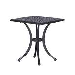 Simple Relax Outdoor Square Side Table in Gunmetal Gray