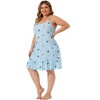 Agnes Orinda Women's Plus Size Adjustable Spaghetti Straps Ruffle Hem Nightgown - 3 of 4